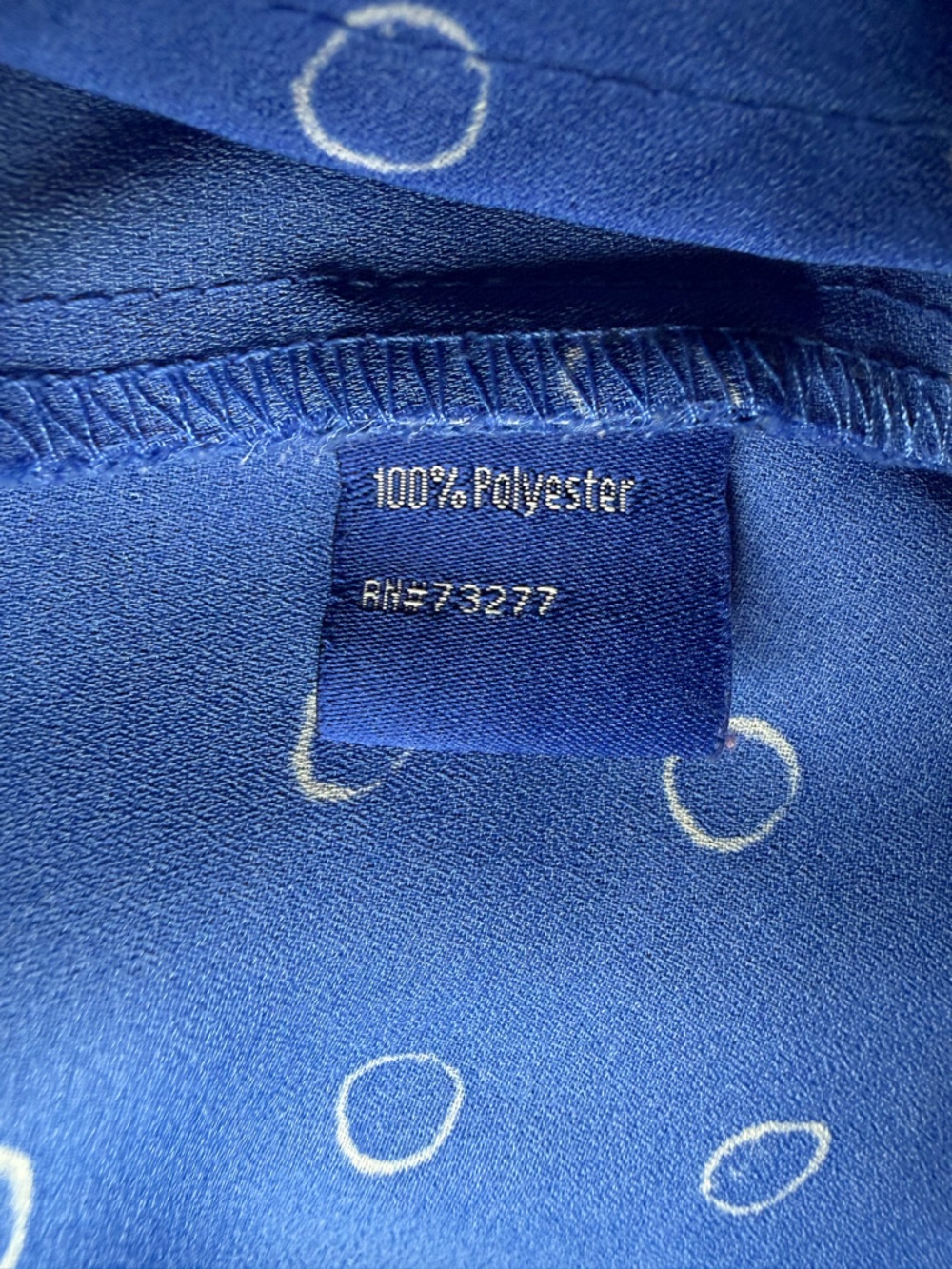 Apt. 9 Royal Blue Short Sleeve Zip-Front Blouse with Dot Print - Picture 4 of 4